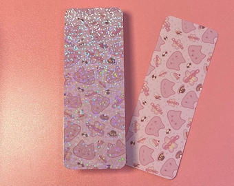 Cute Cat Bookmark,  Double sided holographic bookmarks,  Cat Lover Gift, Book Lover Gift