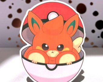 Poke mon Paw me ball adesivo cortado, adesivos de vinil resistentes à água, anime, adesivo, adesivo pika