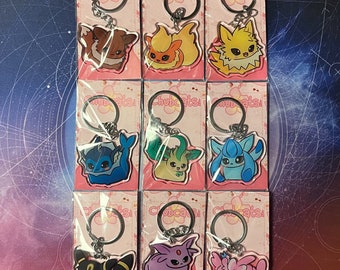 Potatolutions 2" - Acrylic Epoxy Double Sided Keychains, eeveelutions, mon