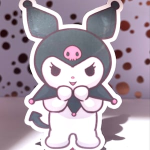 Kuro Die Cut Sticker, Water Resistant Vinyl Stickers, Kuromie stickers, kitty hello, friends,  hello kittys
