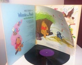 Disney Vintage Winnie the Pooh and the blustery day vinyl record and story book 1967 60s kids