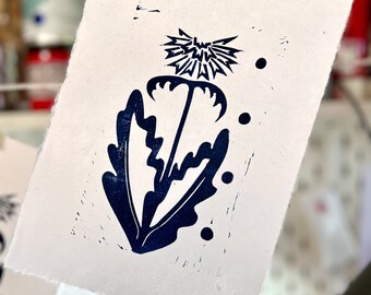 Dandelion Limited Edition Lino Cut Artwork Etsy