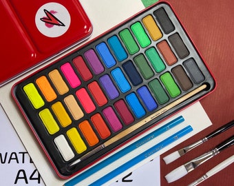 Water kleur kit met aquarel pad.