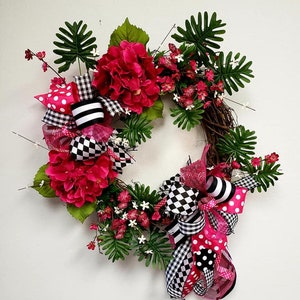 Spring Hydrangea Wreath, Hydrangea Wreath, Wreaths for Front Door, Whimsical Pink Wreath, Pink Spring Wreath, Front Door Wreath, Wreath