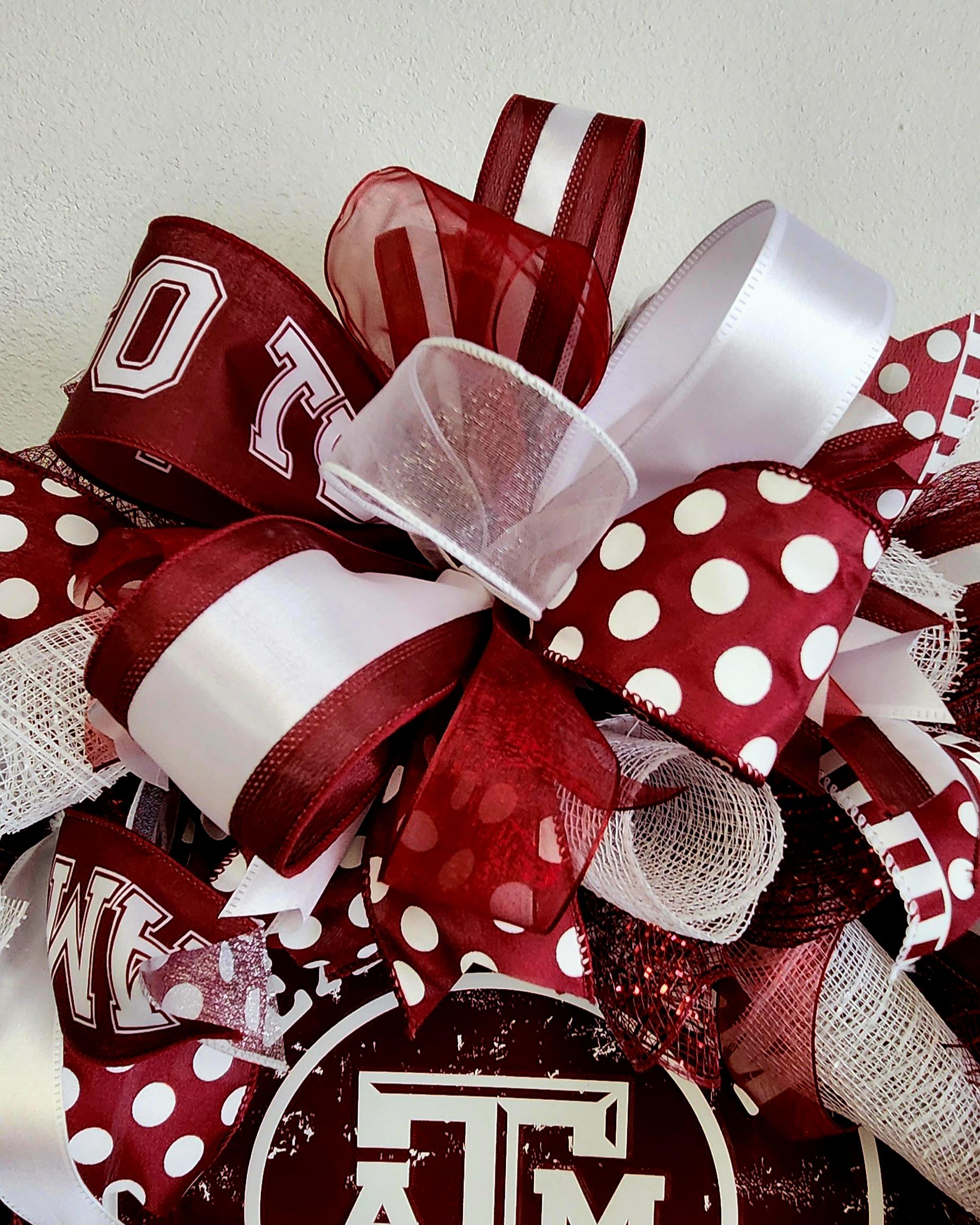 Texas A&M Wreath: Maroon Deco Mesh, Aggies Front Door Decor - Etsy