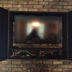 Wall Mount TV Cabinets with Scrapwood door front image 6