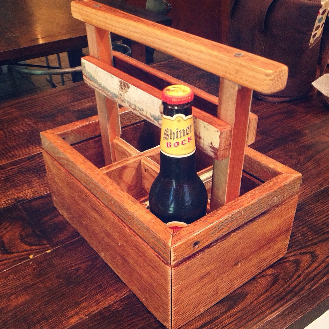 Reclaimed Wood Beer Caddy Etsy