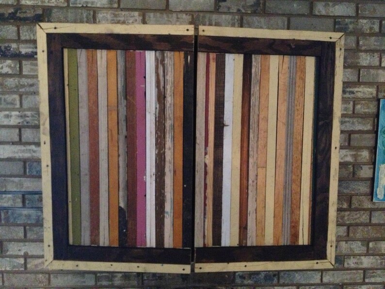 Wall Mount TV Cabinets with Scrapwood door front image 5