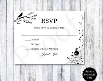 halloween rsvp card etsy