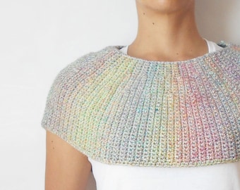 Crochet Pattern: Diane Capelet Easy DIY Short Poncho Cowl (PDF Pattern)