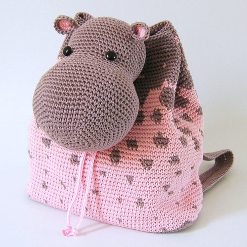 Crochet Pattern for Hippo Backpack. Cute and Practical - Etsy