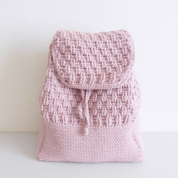 Crochet pattern for Cristina Backpack. Crochet bags, crochet bag pattern, crochet backpacks, easy crochet bag, crochet for school