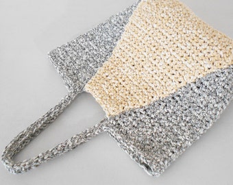 Crochet Pattern: Color Block Tote Bag Easy Level (PDF Pattern)