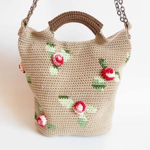 Crochet Pattern for 3D Roses Bag. Practice Tapestry Crochet - Etsy