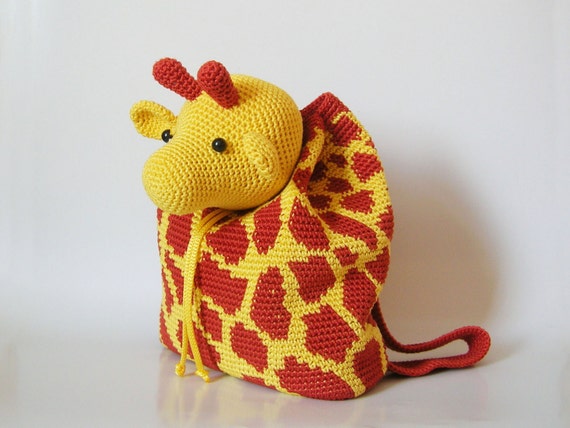 Patron de gancho para mochila de jirafa. Un accesorio practico y divertido para ninos. Esquemas con simbolos instrucciones imagenes Etsy Espana