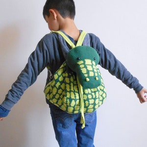 Crochet pattern for Crocodile Bag-Pack. Crochet backpack, crochet bag, tapestry bag, tapestry crochet, amigurumi bag, crochet crocodile image 4