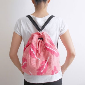 Crochet pattern for Flamingo Bag-Pack. Crochet backpack, crochet bag, tapestry bag, tapestry crochet, amigurumi bag, crochet flamingo image 7
