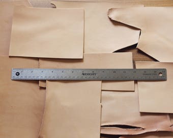 1lb Leather Scraps, Big size thick pieces, Vegetable Tanned Leather Luxury Tooling Leather Leather Remnants, full grain, various large sizes