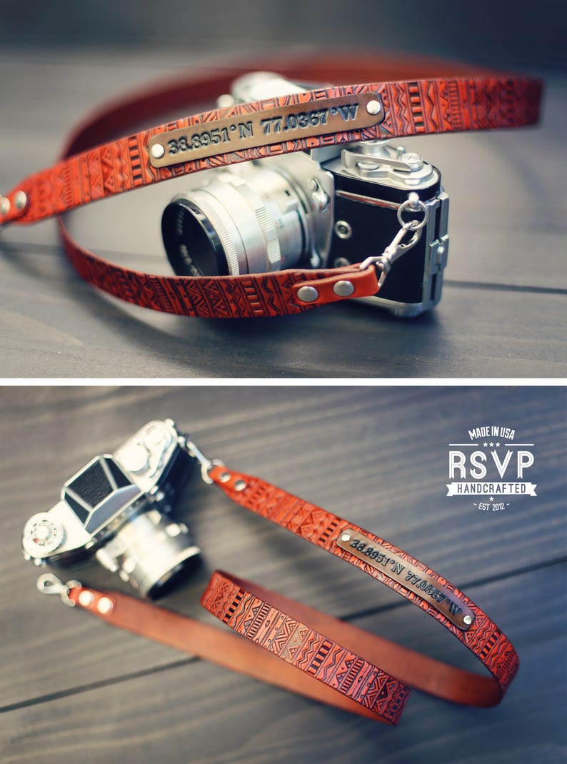 Custom Camera Strap GPS Coordinates Longitude and Latitude Etsy