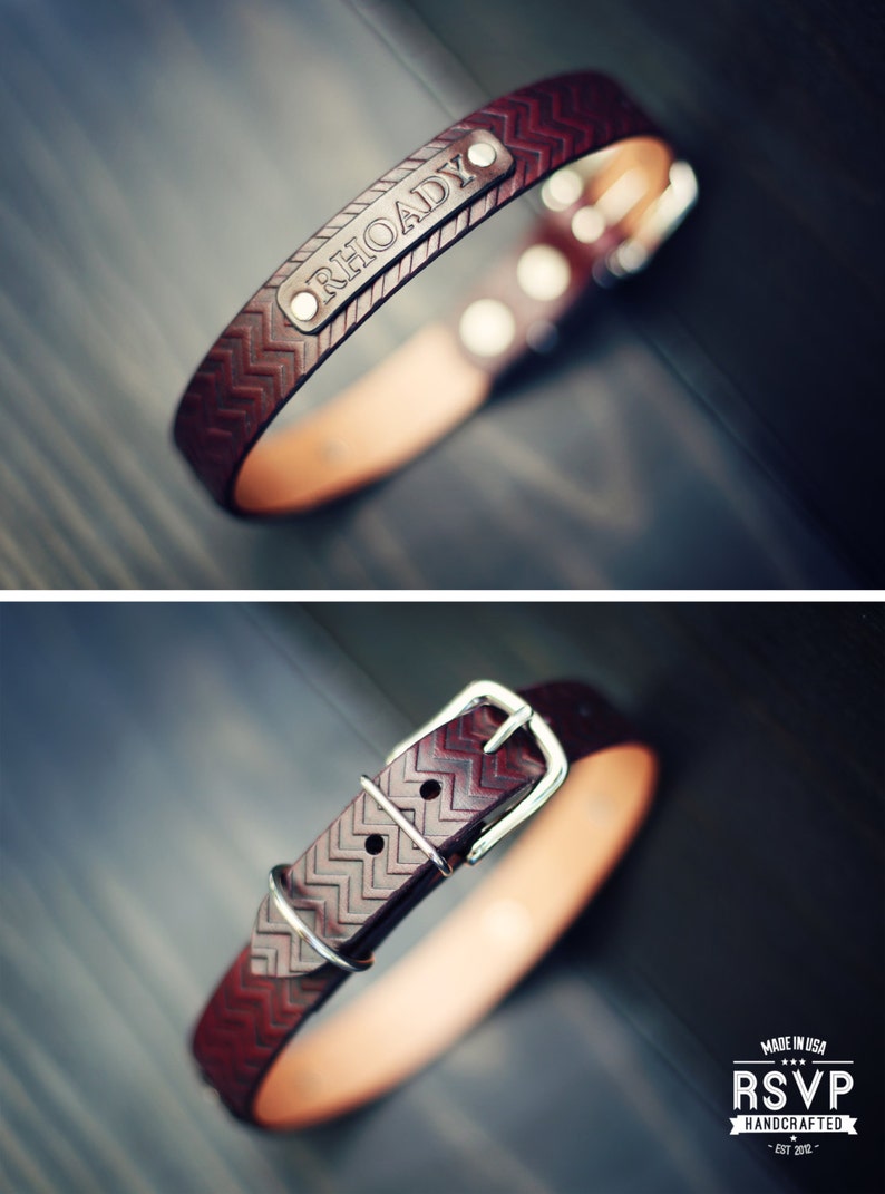 Personalized Leather Dog Collar Custom Leather Dog Collar Etsy