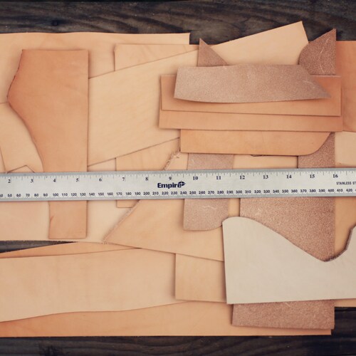 Vegetable Tanned Leather LARGE size 1lb Leather Scraps Tooling Remnants Vegetable Tanned Leather LARGE size 1lb Leather Scraps Tooling Remnants