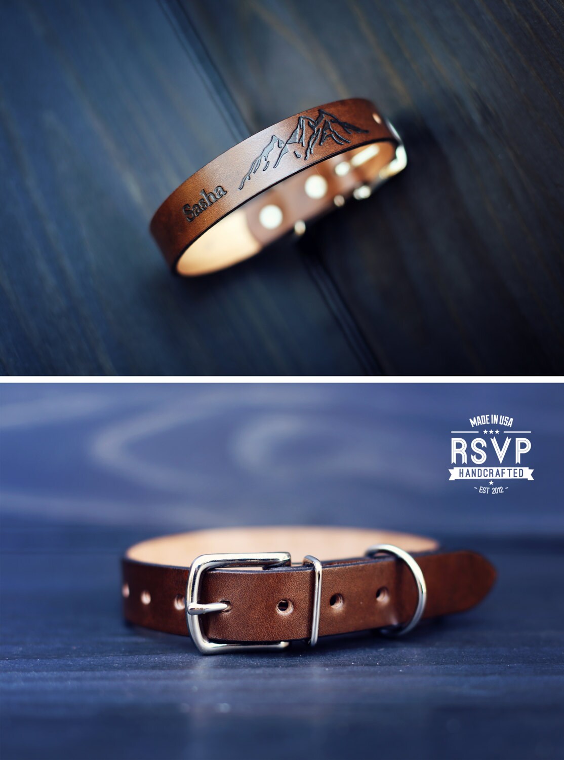 Personalized Leather Dog Collar Custom Leather Dog Collar Etsy