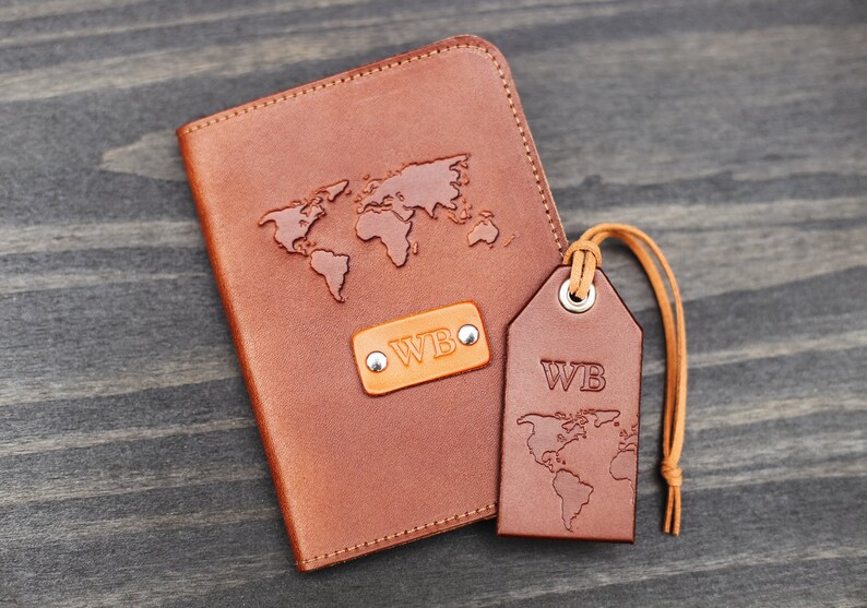 Custom Personalized Leather Passport Cover luggage tag Etsy