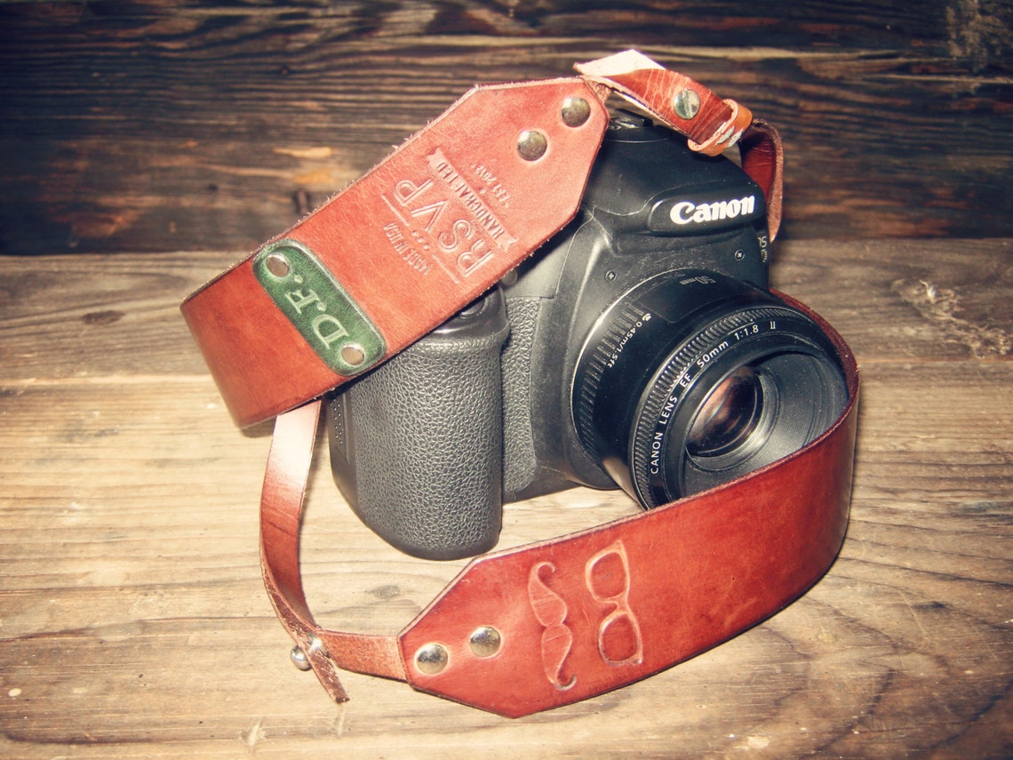 Custom Leather Camera Strap Handmade personalized gift Brown Etsy