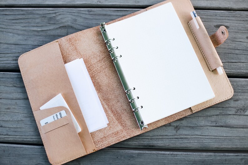 Personalized A5 Leather Organizer Agenda Travel Journal Etsy