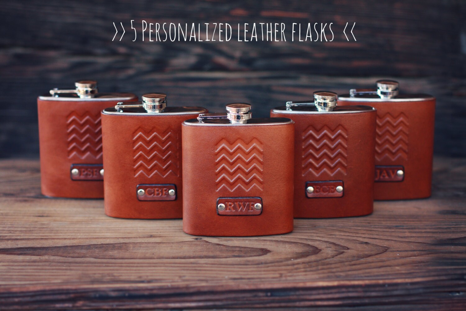 5 Custom Leather Flasks Handmade personalized gifts for your Etsy