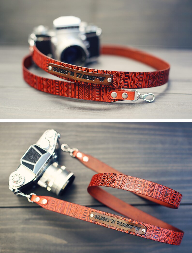 Custom Camera Strap GPS Coordinates Longitude and Latitude Etsy