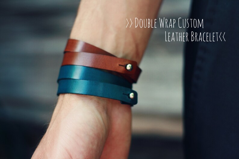 2 Matching Bracelets Leather Cuff Couple Bracelet Double Etsy