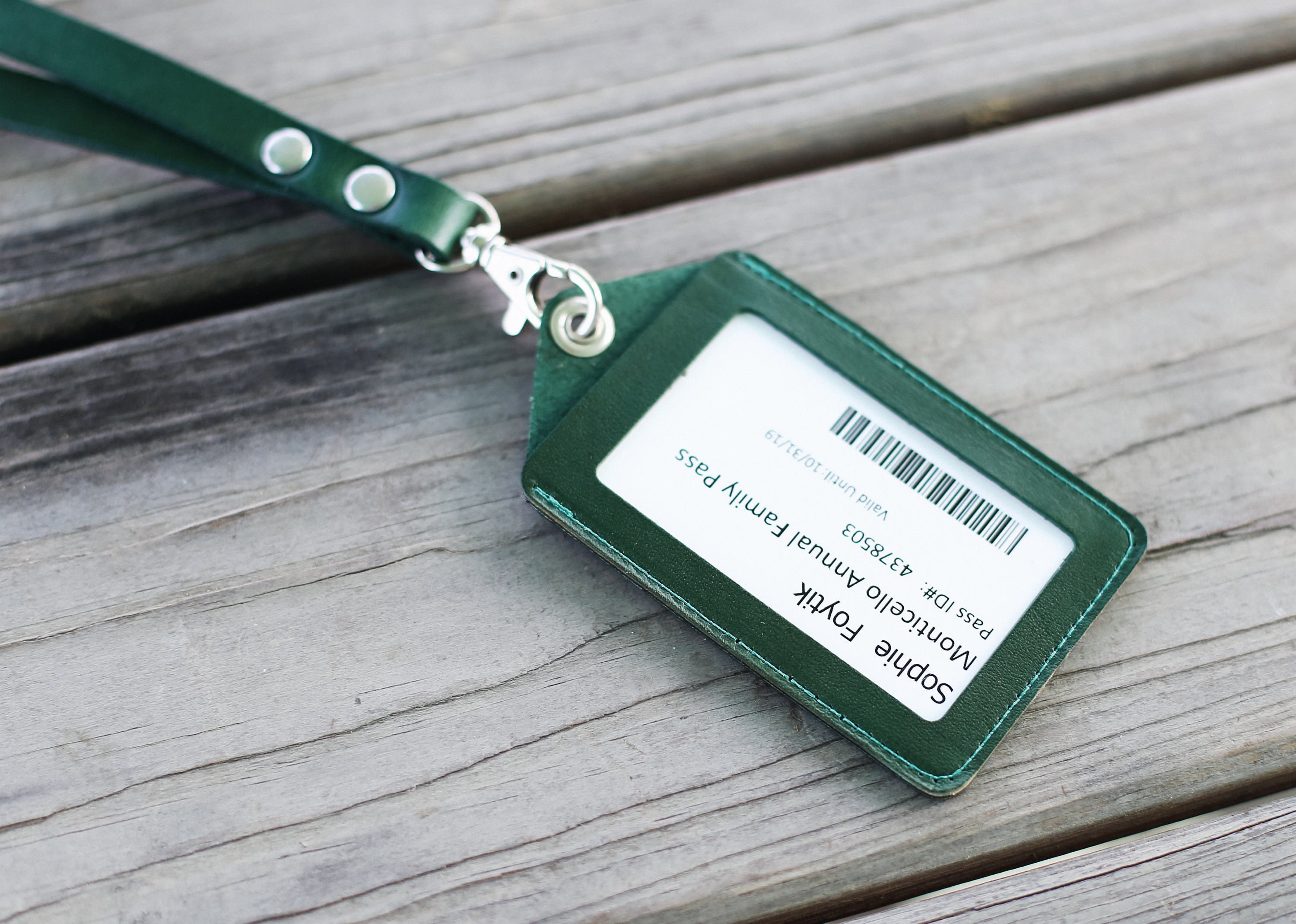 A Set of Personalized Leather ID holder with pocket and a Etsy
