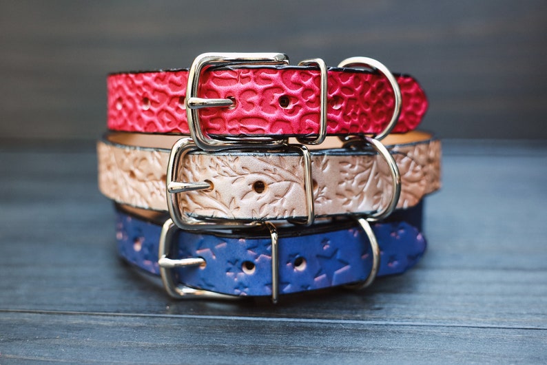 Personalized Leather Dog Collar Custom Leather Dog Collar Etsy