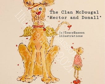 Hector n Donall A6 Stamp Set-The Clan McDougal-Tracy Easson Illustrations-Photopolymer stamps for Cardmaking, Art Journal, Paper crafting