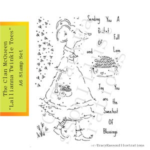 Juego de sellos A6 - El Clan McQueen - Lallianna Twinkle Toes - Ilustraciones de Tracy Easson - Sello de ratón - Tarjetería - Técnica mixta - Scrapbooking - Diario