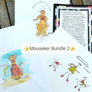 Speciale bundel Mouseker Friends 2-4 x A6 stempelsets-Tracy Easson-illustraties-fotopolymeerstempels voor kaarten maken-kunsttijdschriften-papercrafting