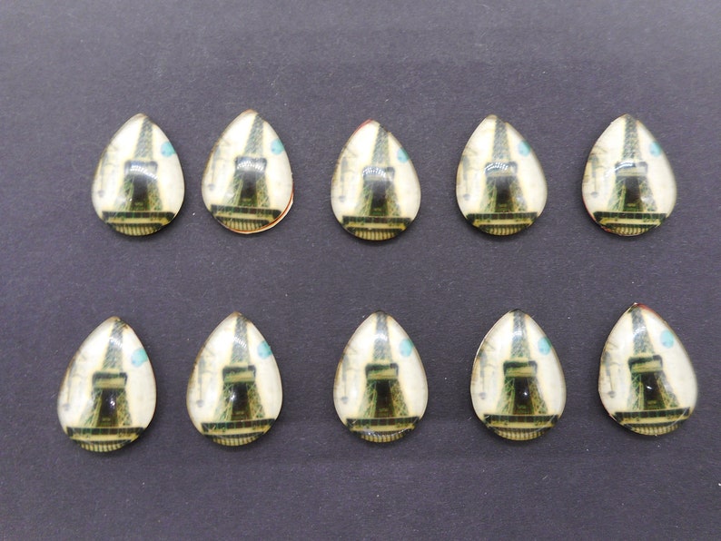 Lotto of 10 vintage style drop cabochon of the Eiffel Tower Lot 10 Cab teardrop Vintage/'s Style Eiffel Tour