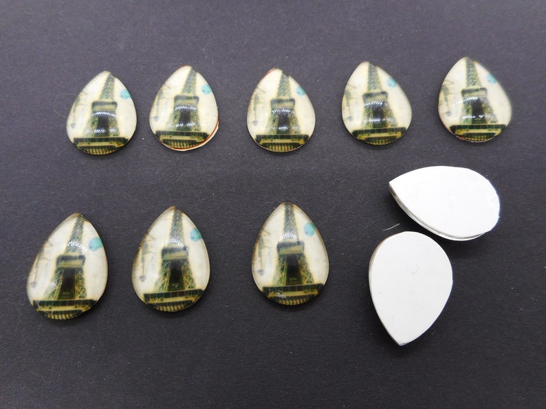 Lotto of 10 vintage style drop cabochon of the Eiffel Tower Lot 10 Cab teardrop Vintage/'s Style Eiffel Tour