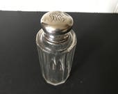 Vintage Victorian Sterling Silver Perfume Bottle, Antique Crystal Perfume Bottle, Vanity Dresser Decor, Collectible Display Perfume Bottle