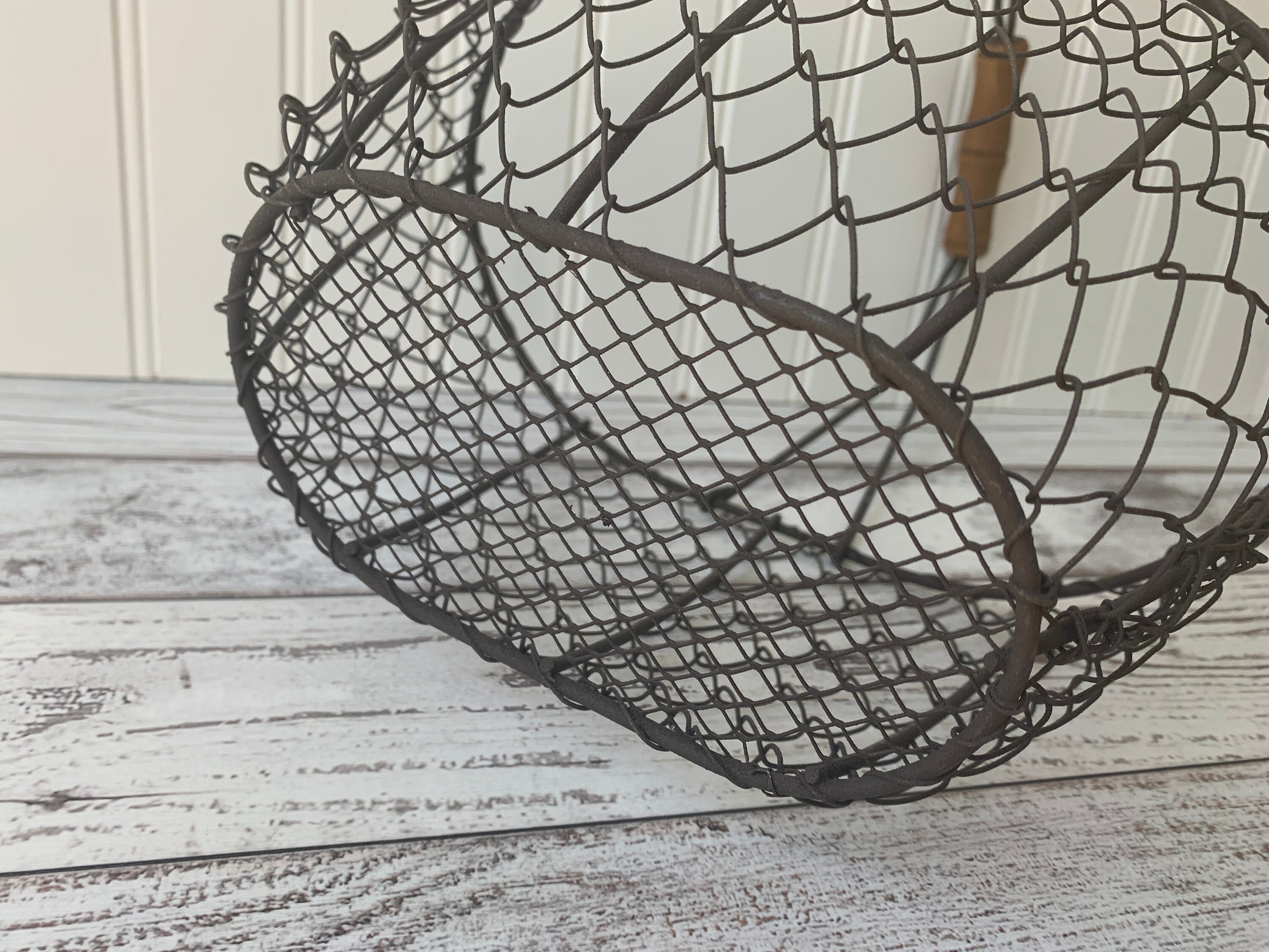 Vintage Wire Basket Chicken Wire Storage Basket with Handle Etsy