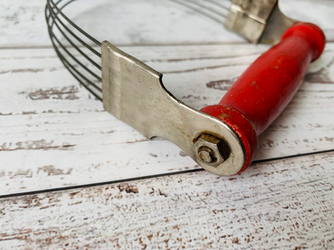 Vintage Pastry Blender Dough Blender with Red Wood Handle Etsy