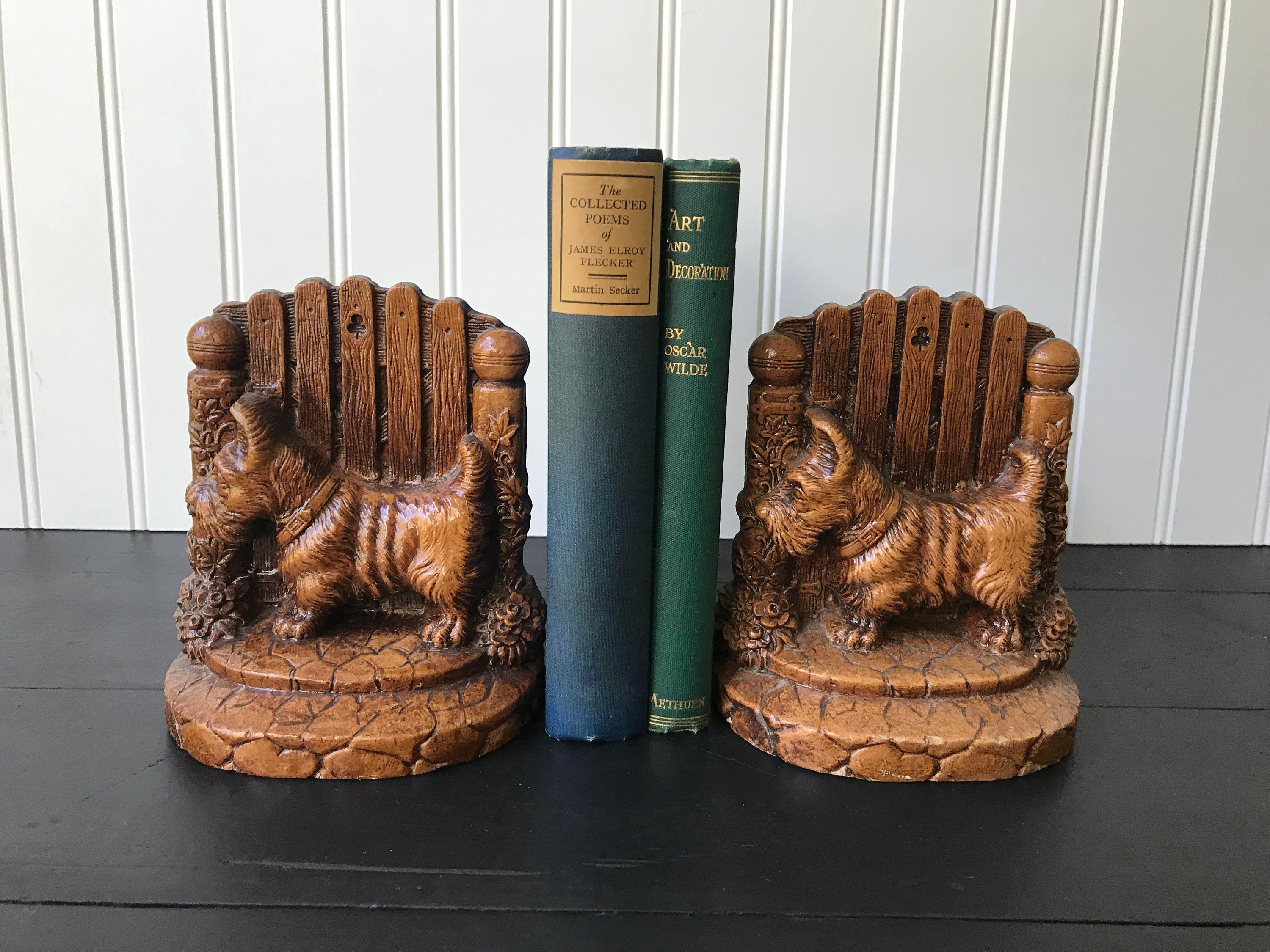 Vintage Scottie Dog Bookends Scottish Terrier Book Ends Dog Etsy