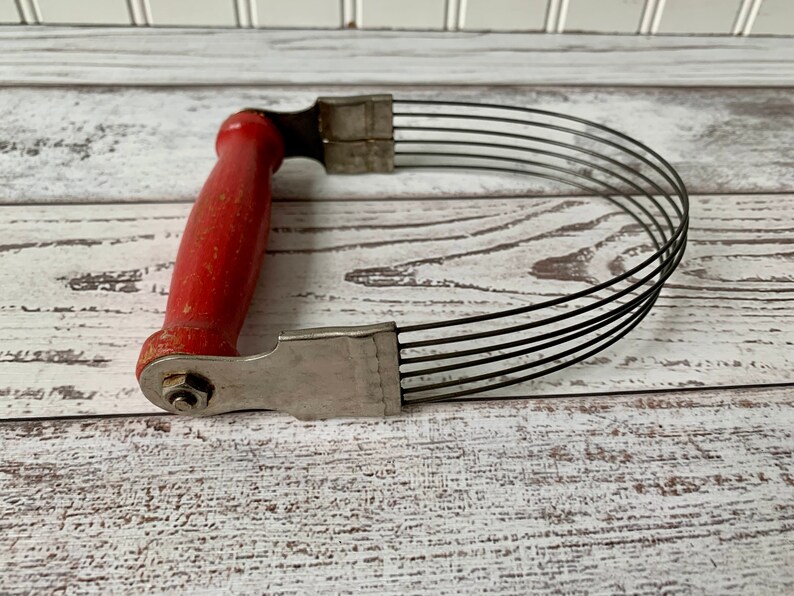 Vintage Pastry Blender Dough Blender With Red Wood Handle Etsy