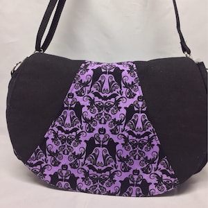 Halloween Black and Purple Ghosts and Bats   Cross Body Bag Rosie by Swoon