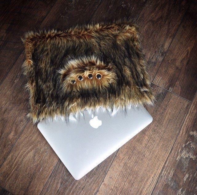 Furry Brown Monster Laptop Sleeve Etsy