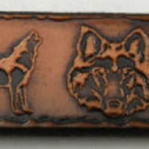 Name Belt  WOLF  NBT982 - Belt is 1 1/2" wide - Includes name in center back, removable utility buckle & leather keeper