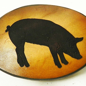 KIDS LEATHER PIG Buckle for Kids 1 1/4&quot; Name Belts