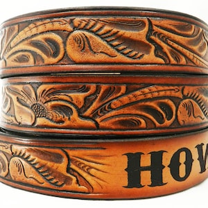 Name Belt. Western Design NBT929 - Belt is 1 1/2" wide - Includes name in center back, removable utility buckle & leather keeper