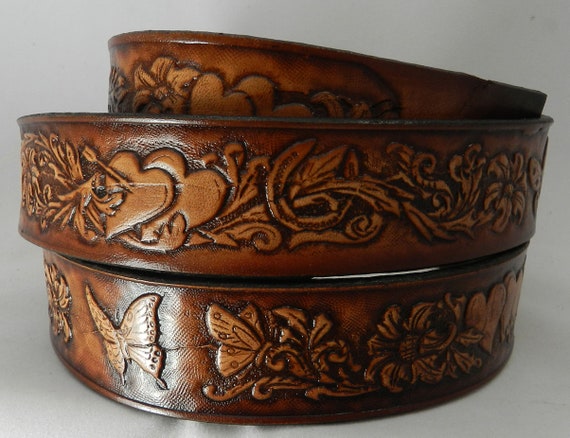 New Brown floral Belt And butterfly belt Buckle Flowers and Butterfly main image 2